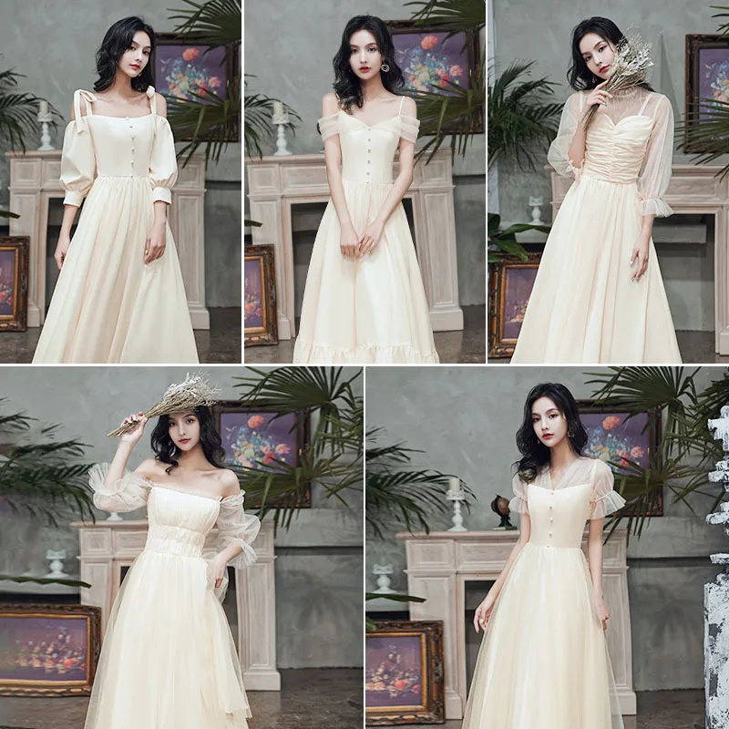 Одежда для подружки невесты цвета шампанского Повседневная одежда Платье феи с