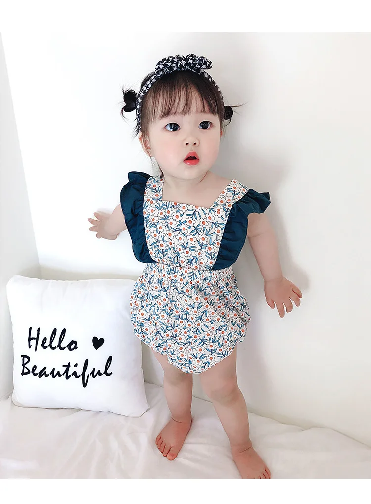 

2020 Baby Girls Summer Onesie Baby Girls Flower Romper High Quality Baby Troddler Romper infant Clothes