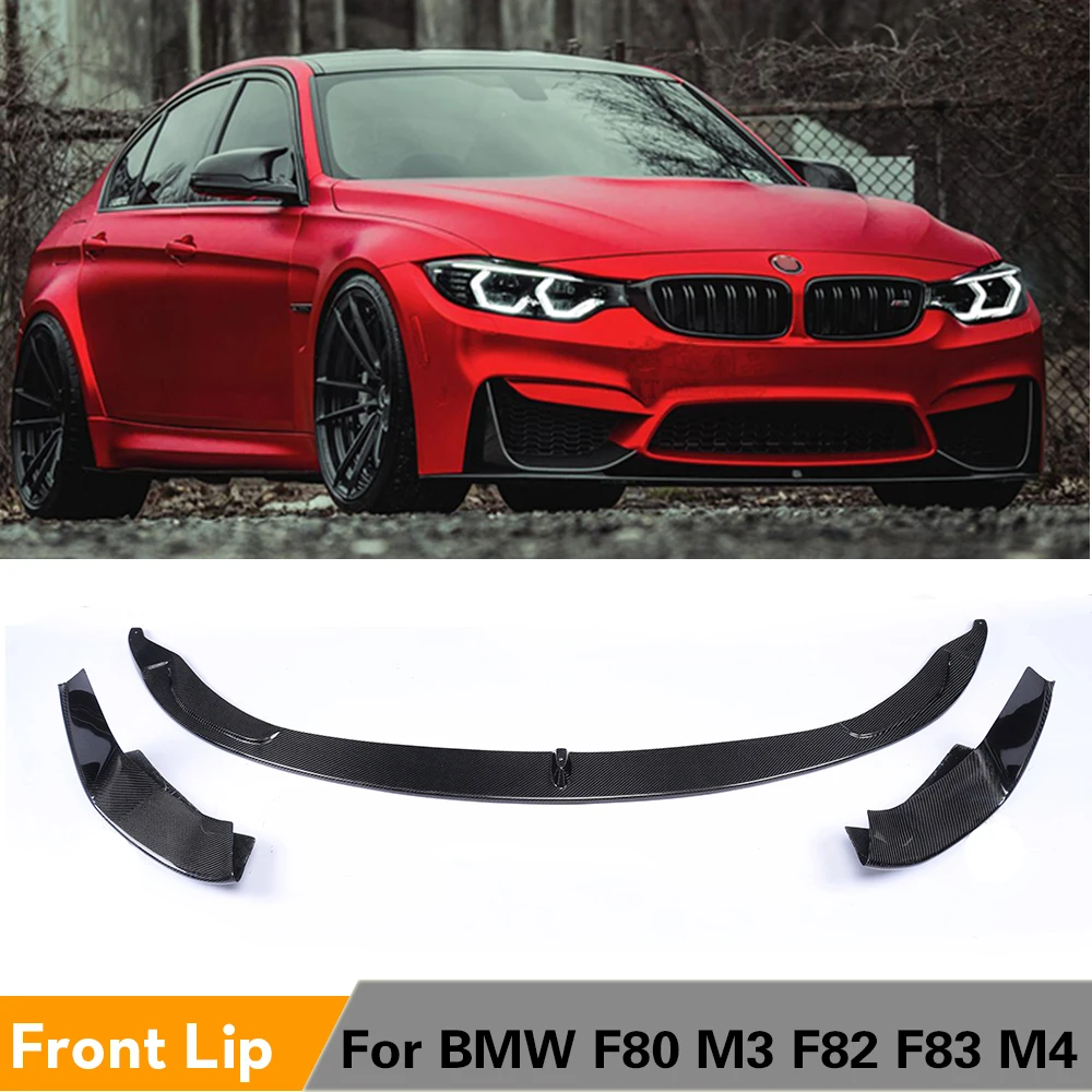 Front Bumper Lip Spoiler Splitters for BMW F82 F83 M4 F80 M3 Sedan Coupe Convertible 2014 - 2019 Carbon Fiber / FRP black | Автомобили и