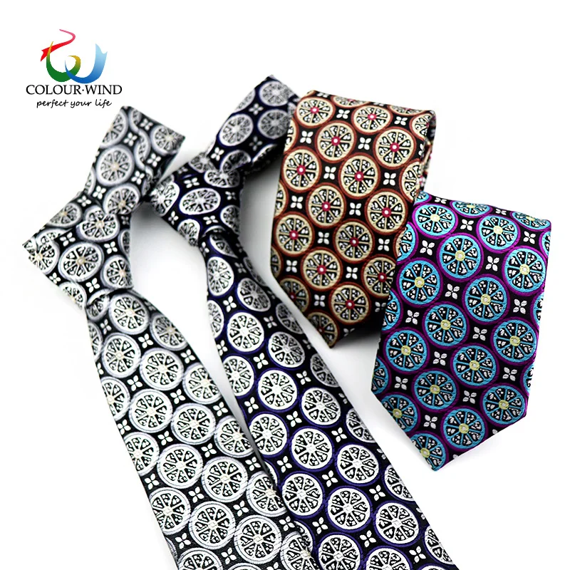

Официальный серый галстук для мужчин, тканый галстук из полиэстера для взрослых, ширина 7 см, галстук с пейсли-кругом и цветком, аксессуары