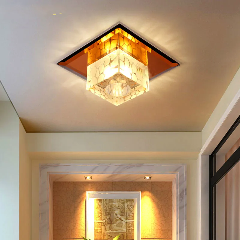Crystal Ceiling Lights LED Lamp Cube Modern For Corridor Aisle 3W Indoor Light Fixtures Lamparas De Techo | Освещение