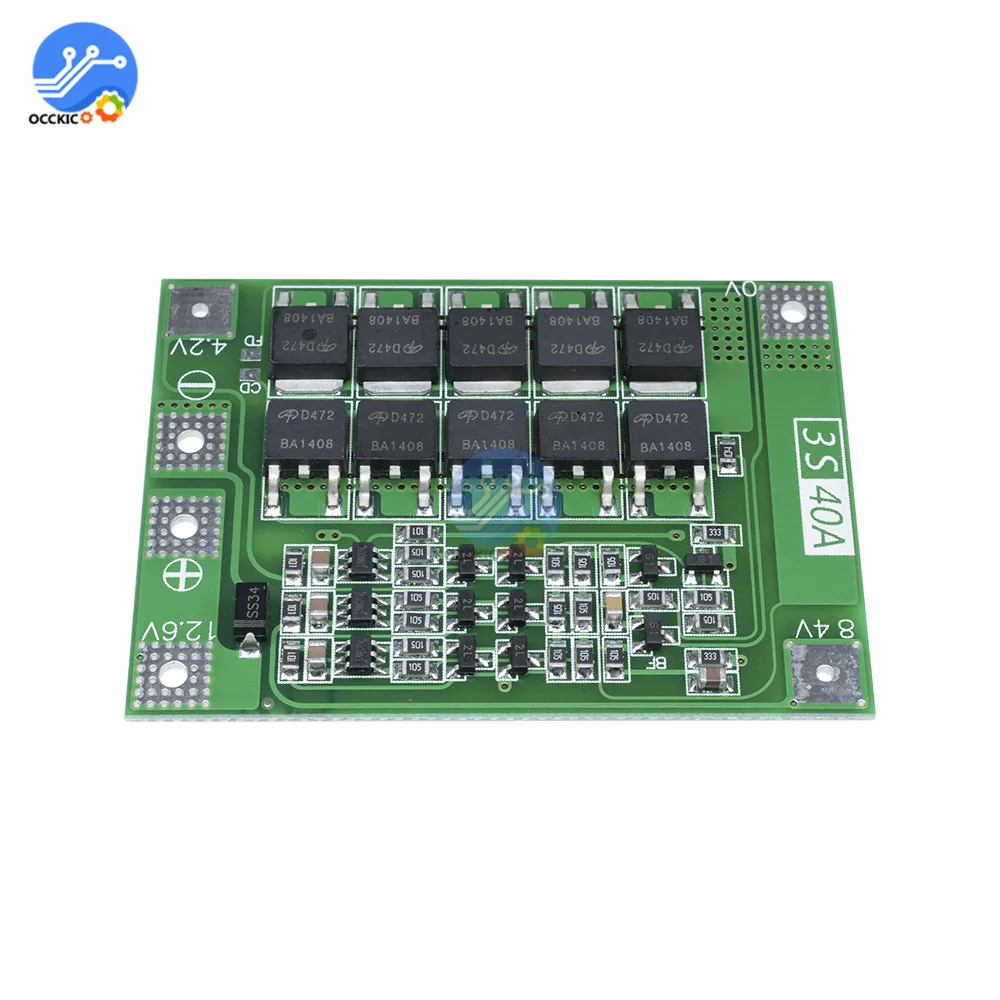Защитная плата BMS 3S 40 А 11 1/12 6 в для литиевого аккумулятора 18650
