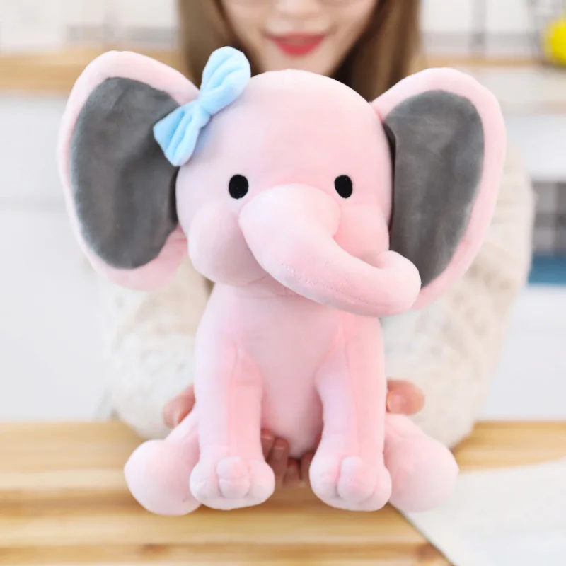 

Elephant Plush Toys Baby Room Decorative Stuffed Dolls for Slepping 25cm Kawaii Animal Child Kids Plushiies Pink Grey