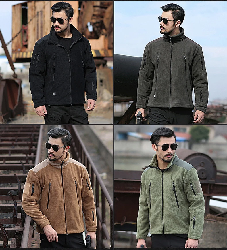 

Men US Military Winter Thermal Fleece Tactical Jacket Outdoor Sports Coat Military Softshell Hiking Camping Climbing Army Jacket
