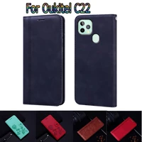 cover for oukitel c22 case wallet leather book funda on for oukitel c 22 case flip stand phone protective shell coque hoesje bag