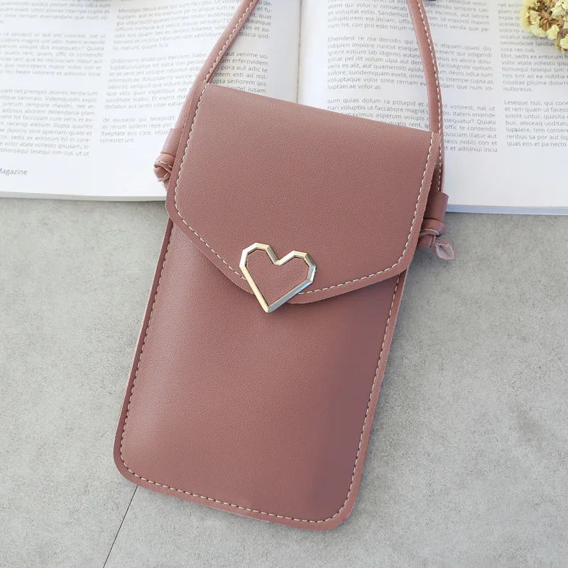 

Women's Touch Screen Cell phone purse transparent simple bag new hasp cross wallets Smartphone Leather Shoulder light handbags