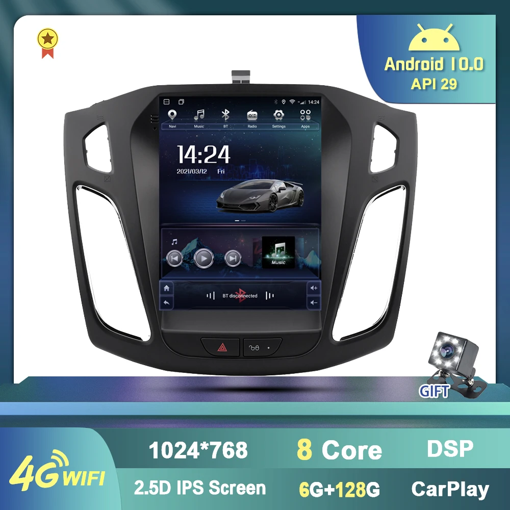 Автомагнитола для Ford Focus Mk 3 2012-2017 Android 10 9 7 дюйма мультимедийный видеоплеер