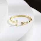 Женское серебряное минималистичное изящное Открытое кольцо с фианитом в подарок A3063