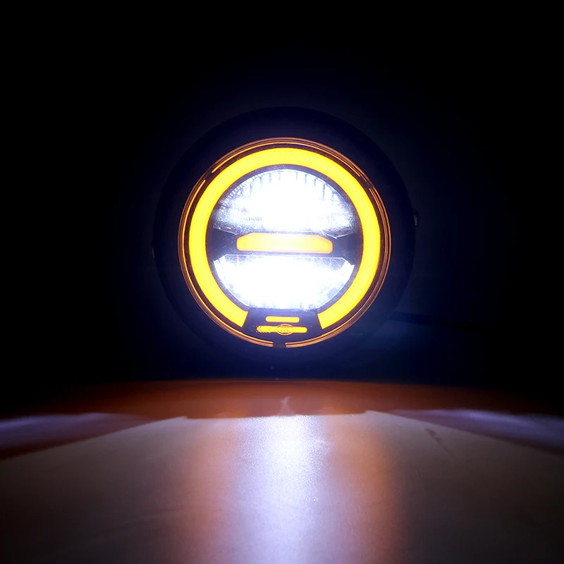 Universal 6.8 Inch 12v Headlight LED Round Hi/Lo Beam Motorcycle Head light Lamp for Harley Choppers Custom Honda Yamaha | Автомобили и