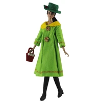 doll clothes winter parka handbag hat for barbie outfits fashion long green coat dress 16 bjd dolls accessories kids diy toys