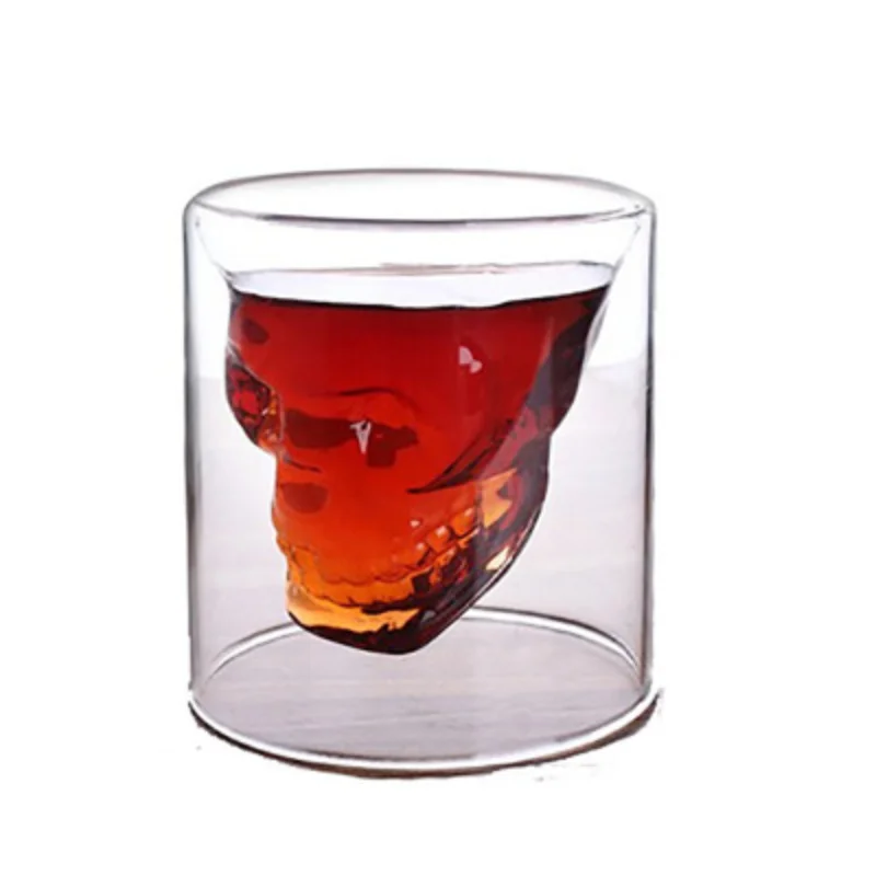

4 Sizes Skull Cup Shot Glass Transparent Cup Crystal Skull Head Glass Cups Handmade Coffee Mug Drinkware Bottle Copos Divertidos