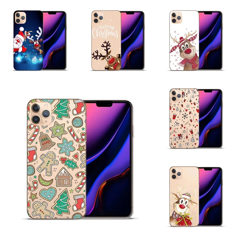 

Cute Pattern Clear Silicone Case For Xiaomi Redmi note 8T 10 9 POCO X3 NFC Pro Note 10S 10 pro max Christmas Present Hot Cover