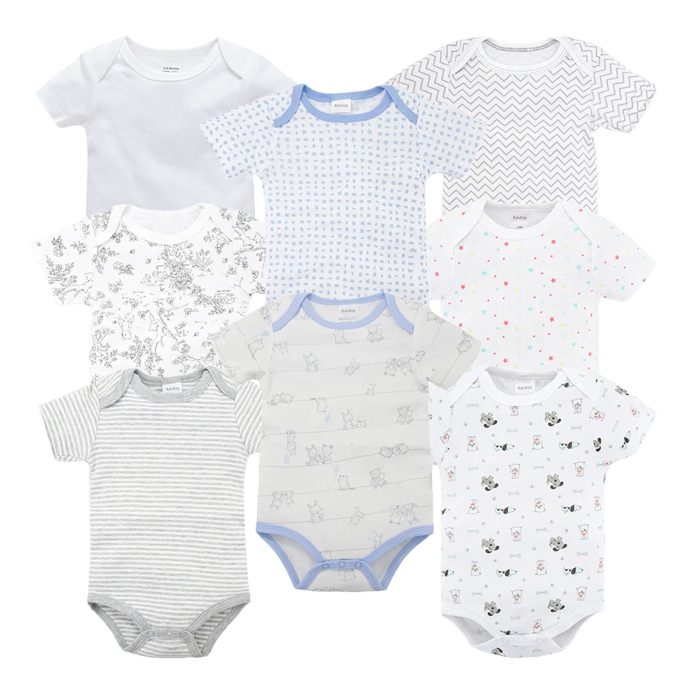 Детские боди с короткими рукавами 8 шт./компл. Комбинезоны из 100% хлопка для