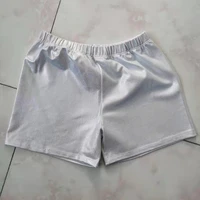 cheap high quality shiny lycra kids girls black silver dance swim gymnastics shorts for sale