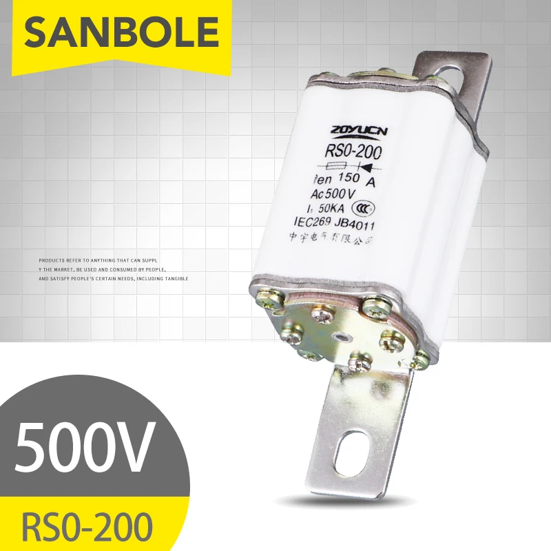 Высокопрочный RS0 200 150A 160A 200A керамический предохранитель 500V|Перемычки| |