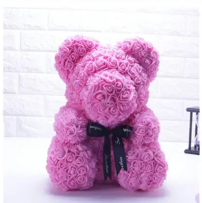 pink without box Искусственный плюшевый медведь цветок медведь пена Роза плюшевый медведь коробки Свадебная вечеринка Декор Цветы подарок на день Святого Валентина - Цвет: pink without box