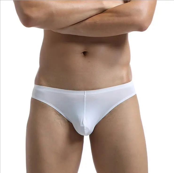 Мужские трусы брифы с поясом черные тонкие дышащие Бесшовные для геев новинка