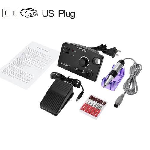 MG028 Black US Plug Аппарат для маникюра EUSC профессиональная 35000 об/мин Электрическая для ухода за ногтями сверлильный станок набор для акриловых гелевых ногтей - Цвет: MG028 Black US Plug