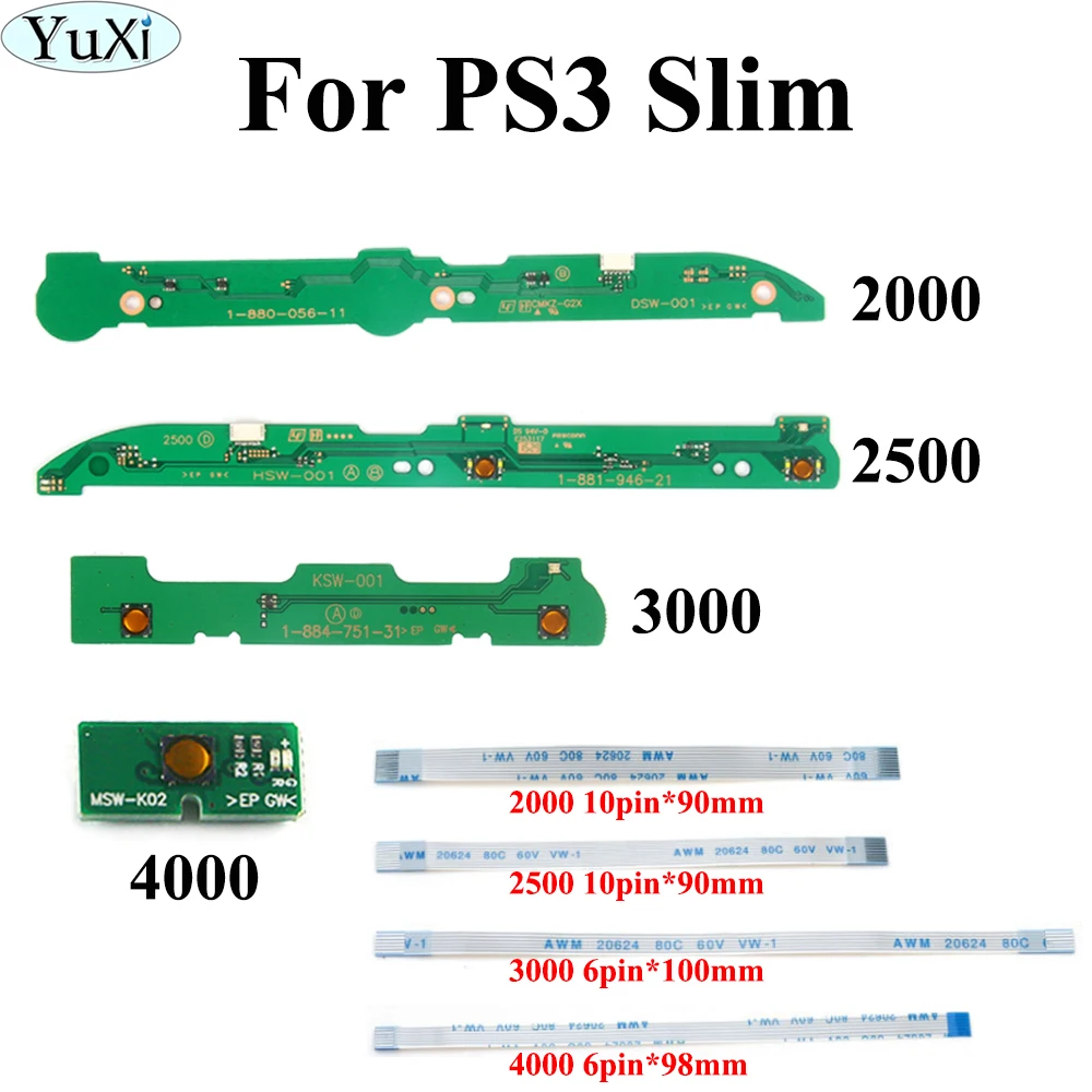 YuXi для Sony PS3 2000 2500 3000 4000 Супер тонкая кнопка питания ВКЛ./ВЫКЛ. Плата с ленточным
