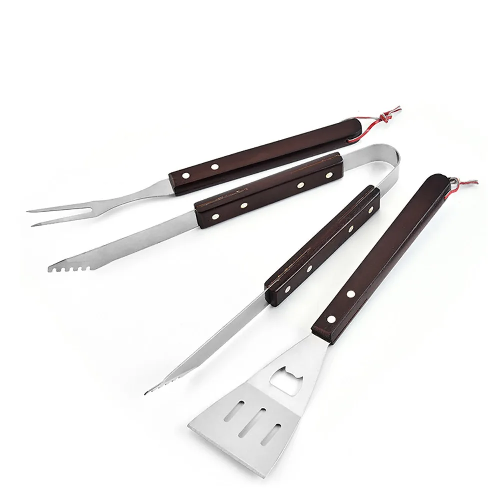3 шт./компл. лопата с зажимом из нержавеющей стали для барбекю вилка сумкой