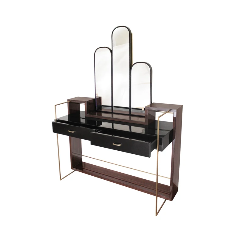 

Metal Modern Minimalist Dressing Table Italian Solid Wood Light Luxury Luxury Bedroom Dressing Table