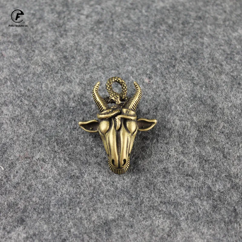 Медная змея голова Овцы украшения для домашнего декора креативные мини статуи