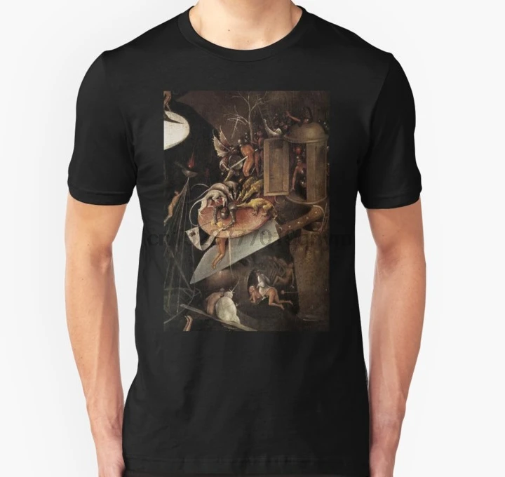 Мужская футболка с изображением монстров поедающих рыцаря от Hieronymus Bosch унисекс
