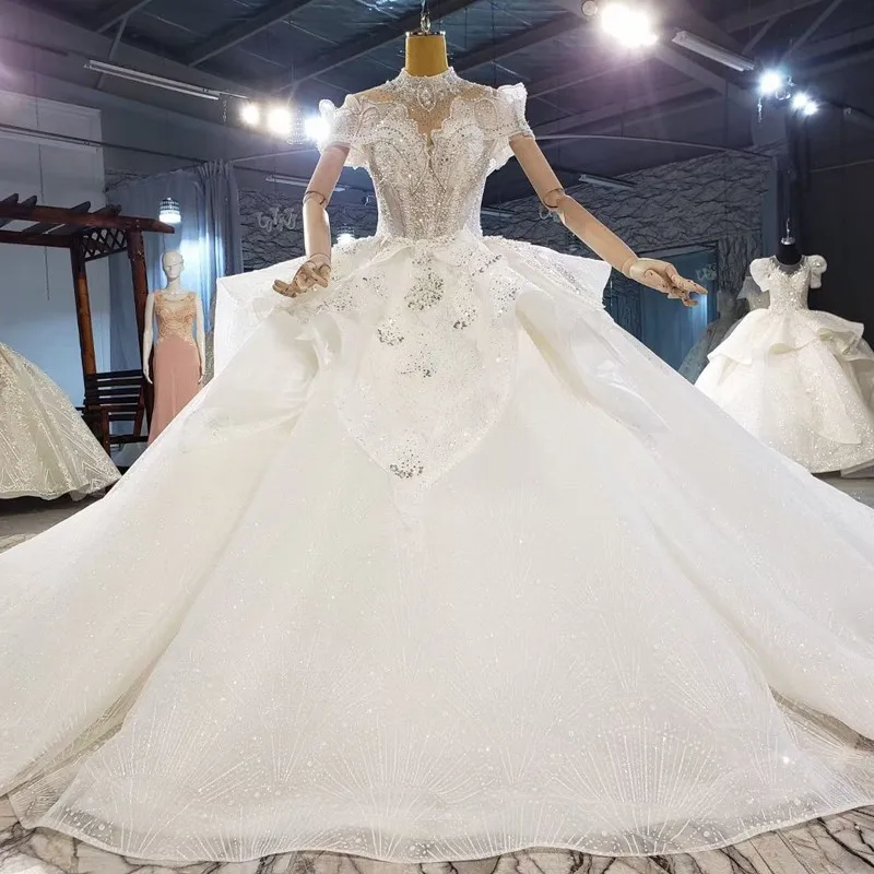 

Lace Appliques Ball Gown Wedding Dresses Beaded Bridal Gowns 2021 Bandage Back Formal Long Vestidos De Mariee Middle East Style