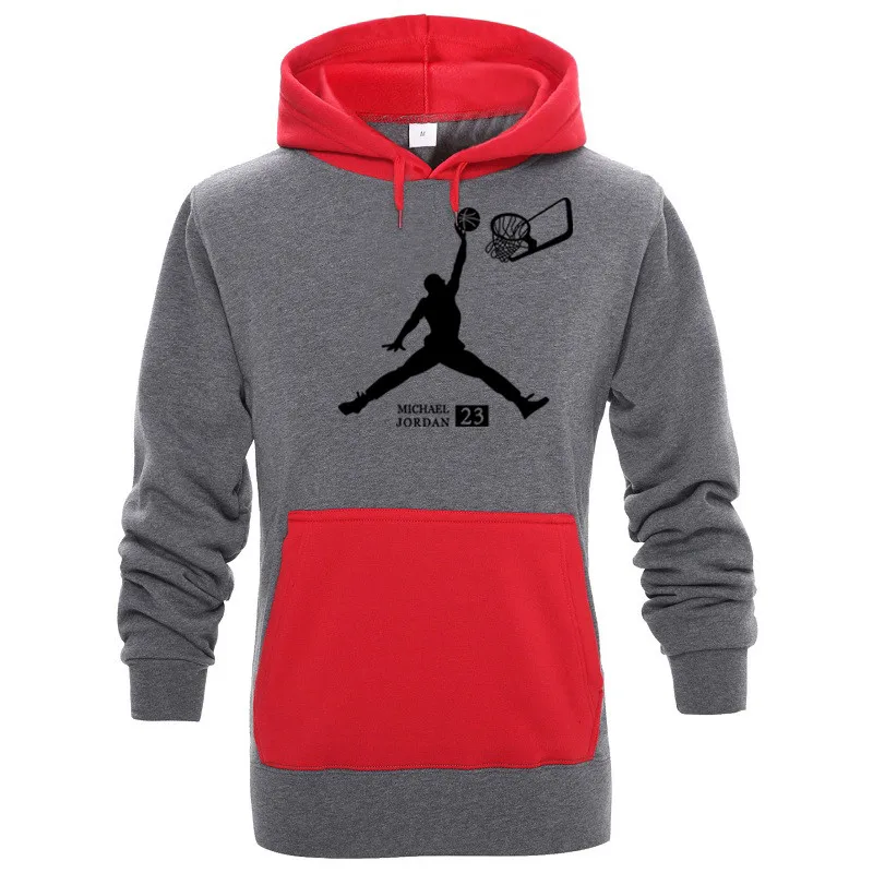 gray-red-bk Jordan 23 осень/зима новые мужские толстовки с капюшоном Мужские повседневные спортивные толстовки мужские хип-хоп забавные стильные толстовки с капюшоном новая Толстовка - Цвет: gray-red-bk