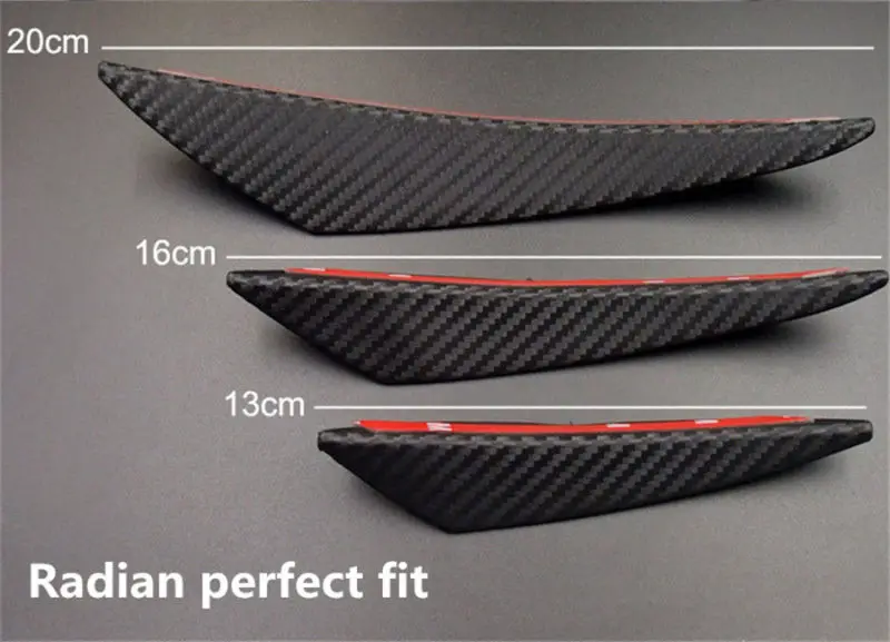 

Universal Spoilers Carbon Fiber 3 Pairs 6Pcs ABS Auto Black Bumper Car