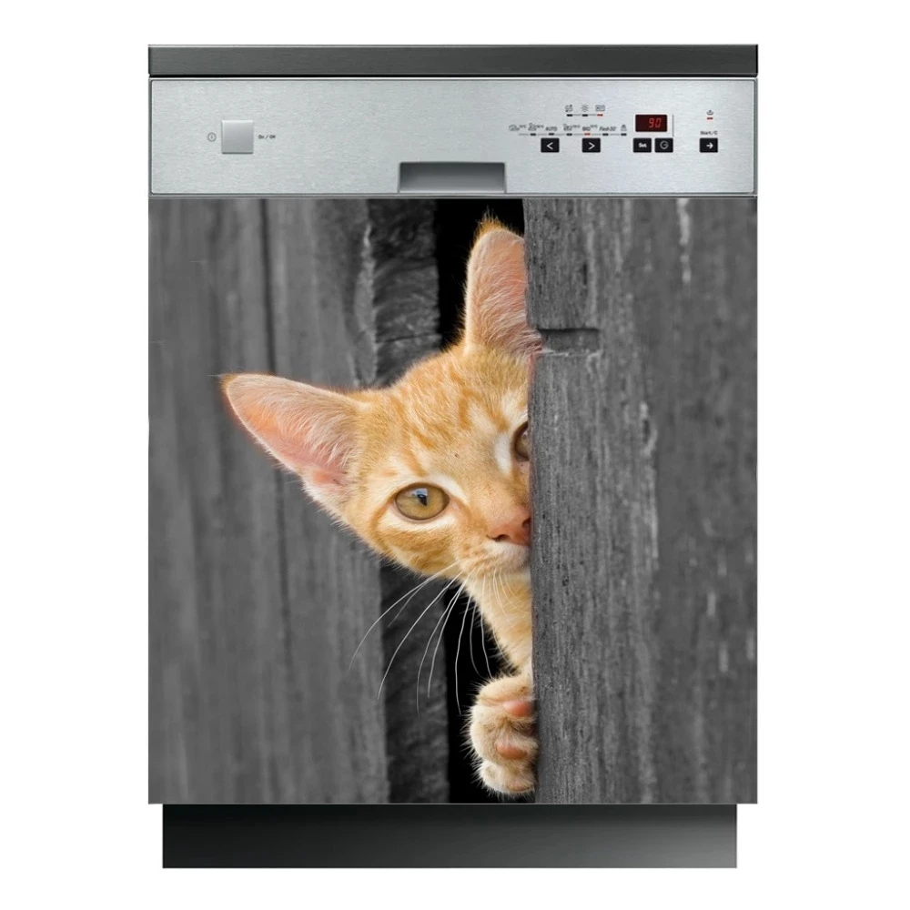

Mural DIY Decals Creative PVC Wallpaper Dishwasher Sticker Self Adhesive Print For Renew Art Cat Picture Home Decor Living Room