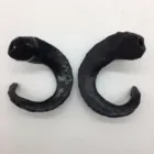 Головной убор овечьи Рога ручной работы, черные пластиковые козы, рог, искусственные реквизиты на Хэллоуин, Пасха