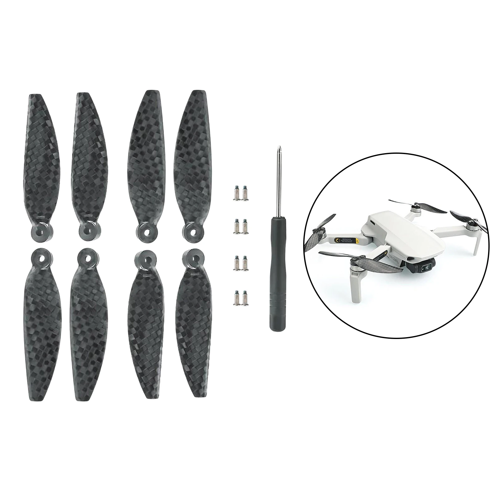 

8pcs Foldable Propellers Blades for DJI Mavic Mini 2 Drone Replacement Accessory Well Balanced Props Black