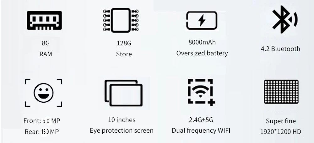ANRY RS10/X20 10 дюймов планшет Android 9,0 8 ГБ ОЗУ 128 Гб Память 8 Мп камера заднего вида Deca Core процессор 10,1 планшет ips HD дисплей