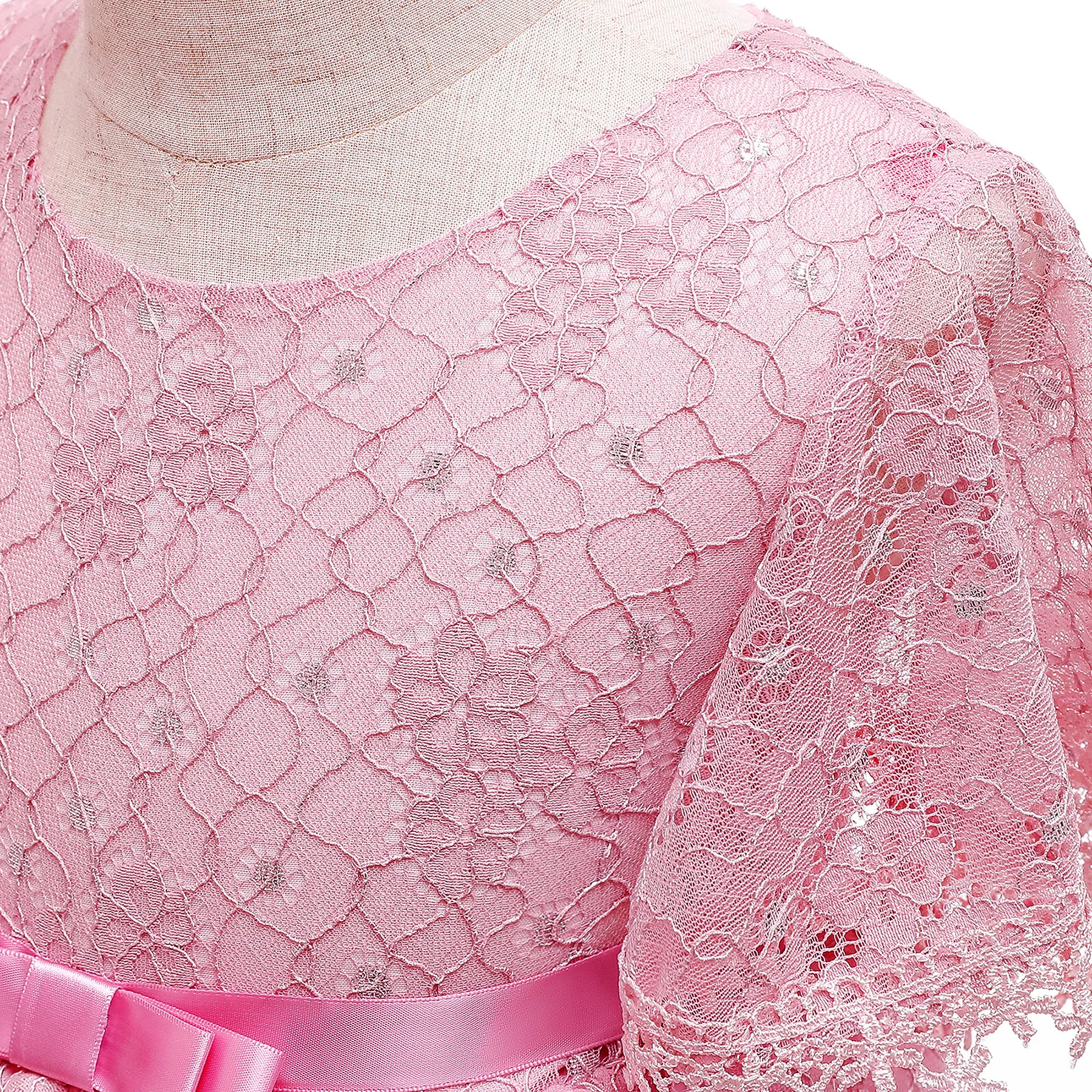 

New Lace Flower Dress for Kids Girls Children Formal Clothes Girls Dresses for Birthday Kids Costume for Wedding Ball Gown Dress