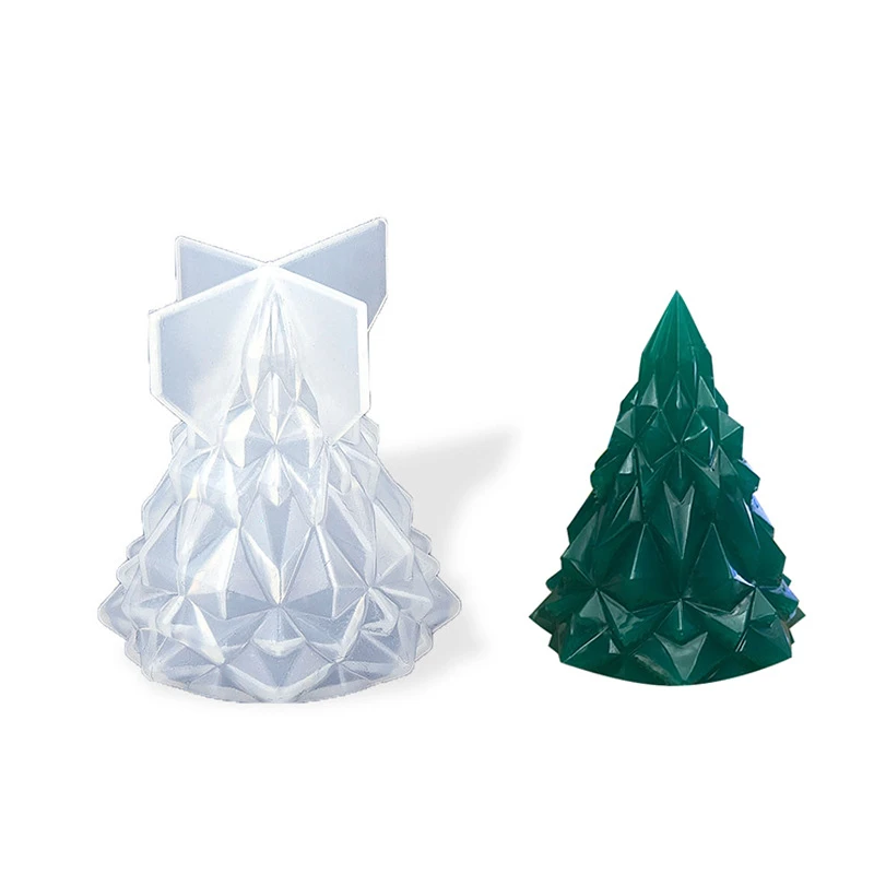 

3D Silicone candle Mold Christmas Tree Epoxy Resin DIY Jewelry Light Holder Making Tool Soap Lotion Bar Bar Mould for Decoration