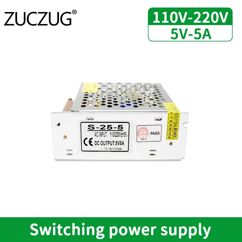 

Switching Power Supply AC 110V 220V To DC 5V Power Source 5A Lighting Transformer LED Driver 25W Power Supply Source Adapter