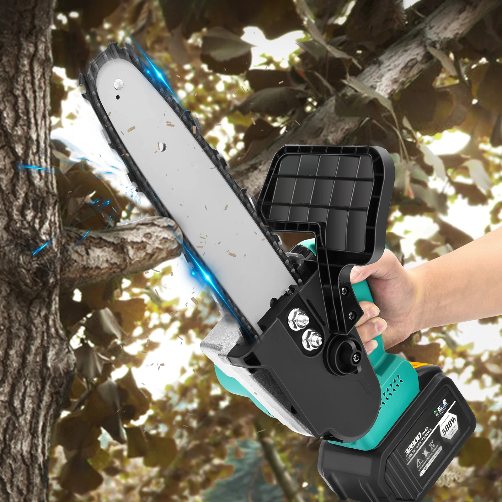 

900W 21V Cordless Power Saw Small Handheld Cutting Machine Cordless Electric Saw For Cutting In Gardens Farms Gardening