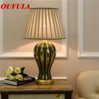 oulala ceramic table lamps desk lights luxury copper modern fabric for foyer office creative bedroom hotel