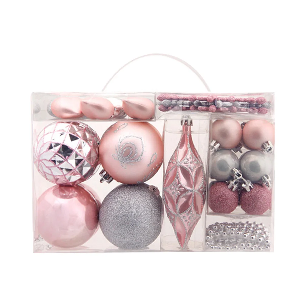

50Pcs Adorable Christmas Balls Exquisite Christmas Plastic Adornments for Decor