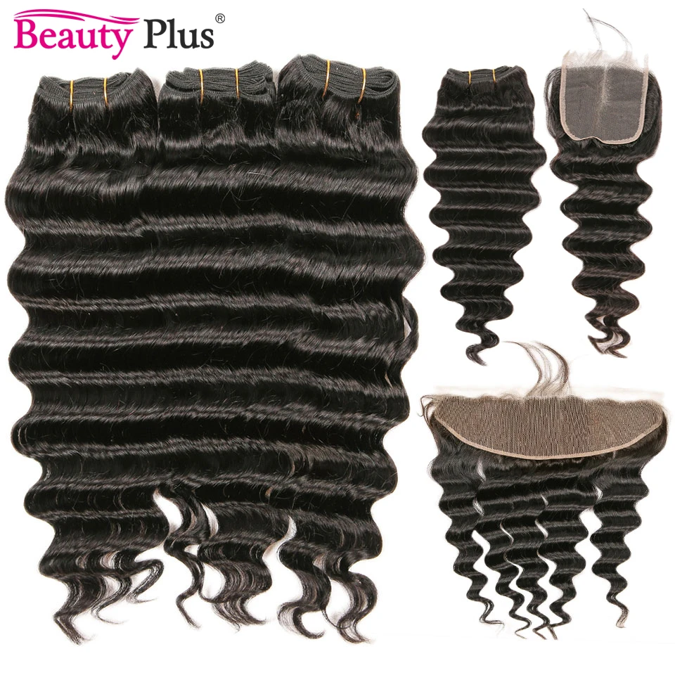 Свободные пряди волос с глубокой волной фронтальной естественной черной