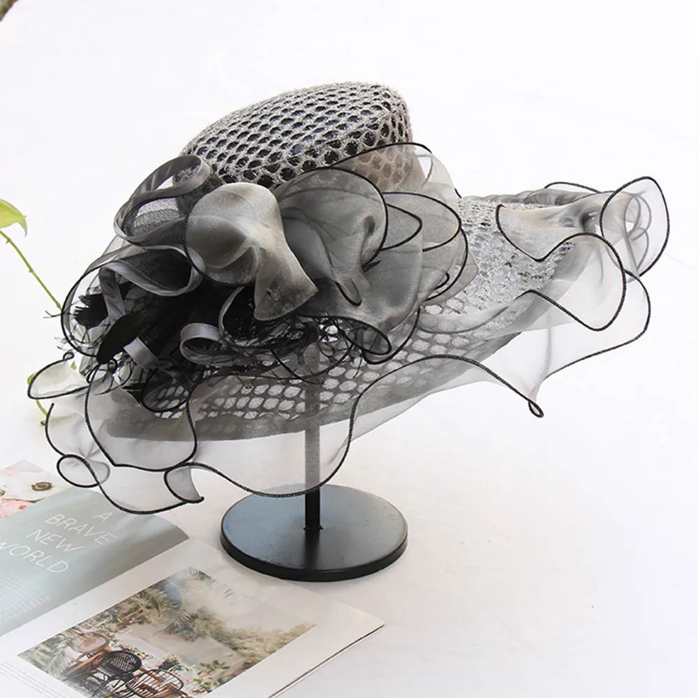FS летние сетчатые шляпы из органзы для женщин пляжные вуалетки головные уборы