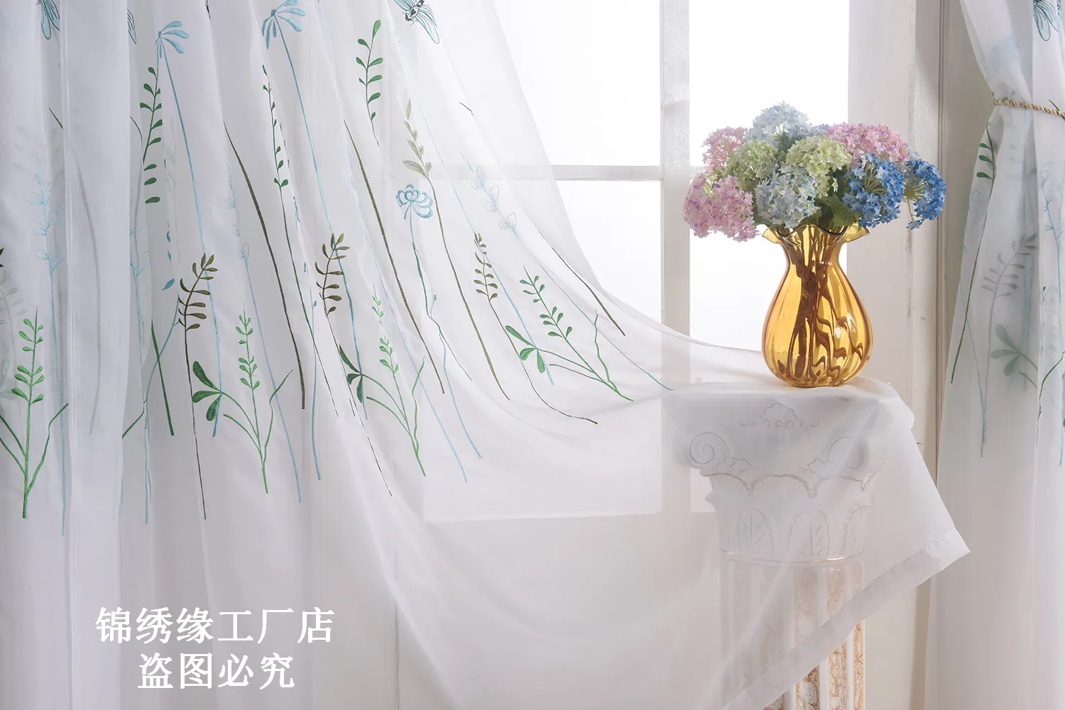 Пасторальные прозрачные Занавески тюлевые оконные занавески балдахины для