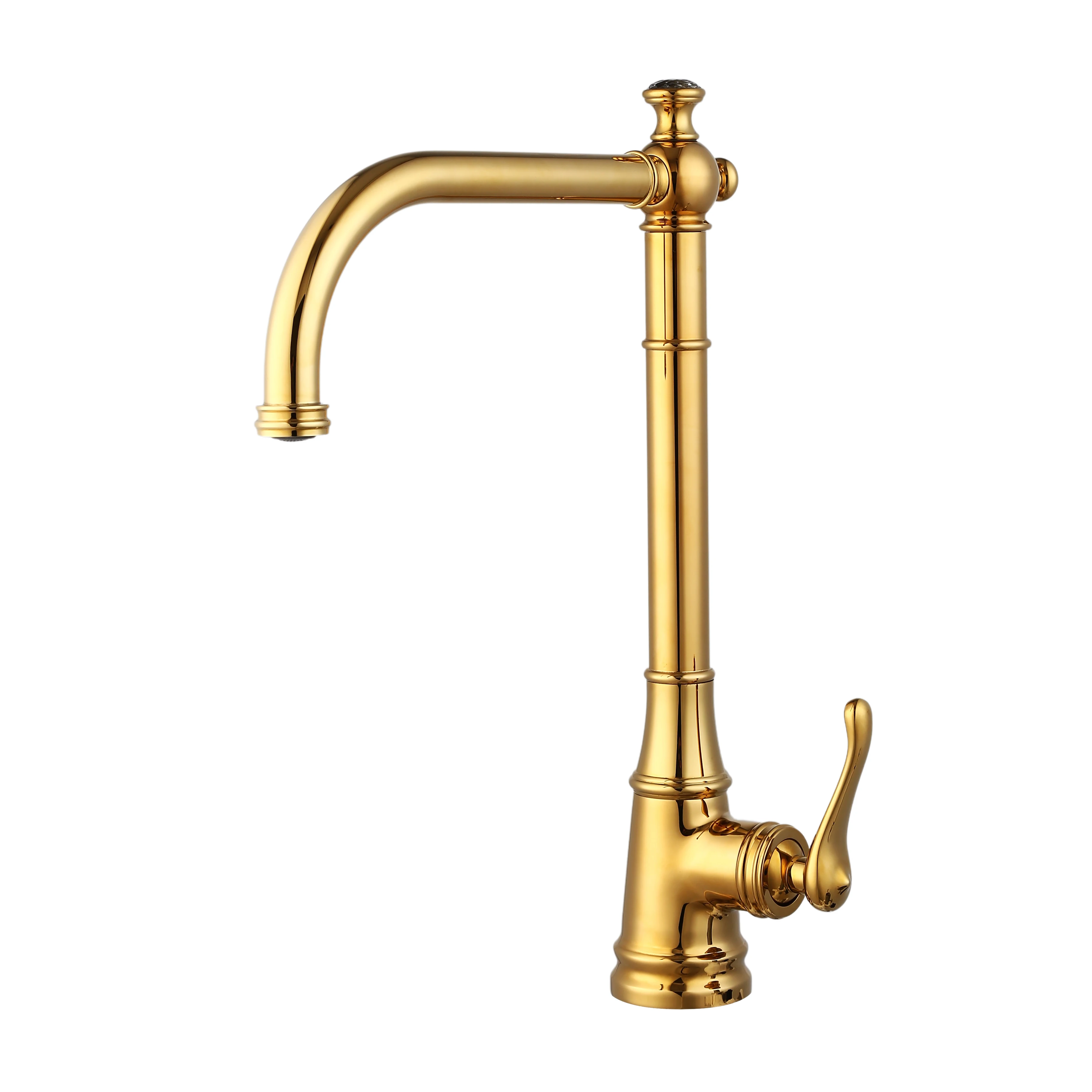 

Luxury Gold Brass kitchen sink faucet Top quality kitchen faucet Single handle Cold hot water kitchen faucet European style