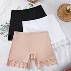 Шорты женские, графит, антибактериальные, бесшовные, кружевные, 2021, Однотонные трусы, летние, для студентов, удобные трусики