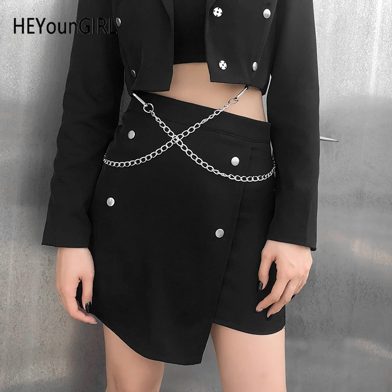 Женская короткая юбка-карандаш с высокой талией черная Привлекательная в