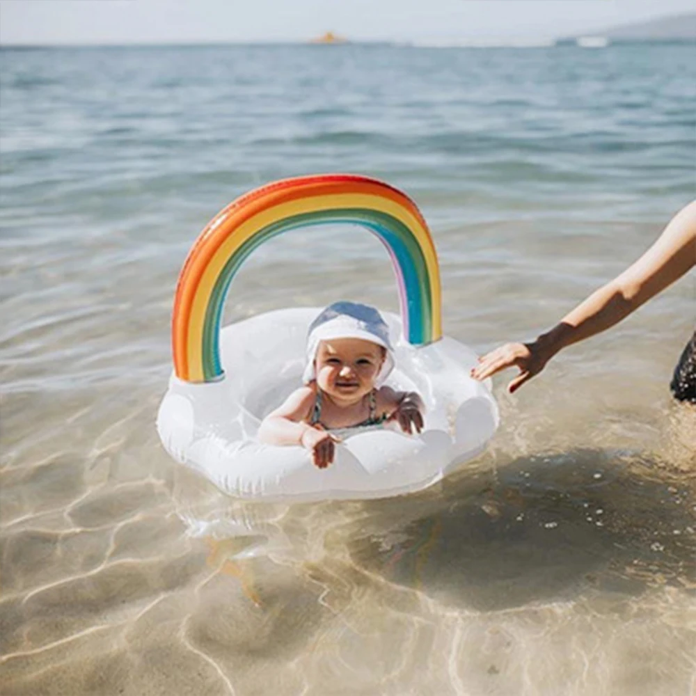 Летнее Детское кольцо с мультипликационным принтом безопасное надувное для