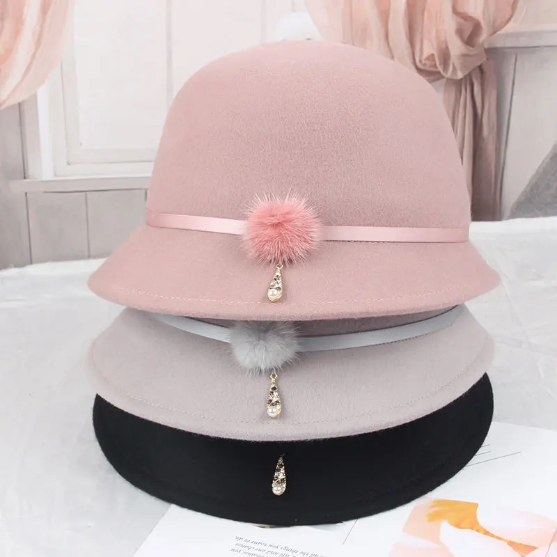 

Ms Dome Wool Travel Basin Of Warm Autumn And Winter Hat Hair Bulb Fisherman Hat Cap Elegant Temperament Cloth