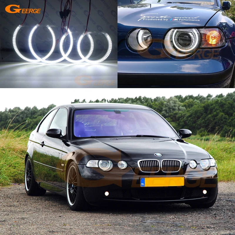 

For BMW 3 Series E46 Compact 2001 2002 2003 2004 2005 Excellent Ultra bright led Angel Eyes Halo Ring Day Light no error