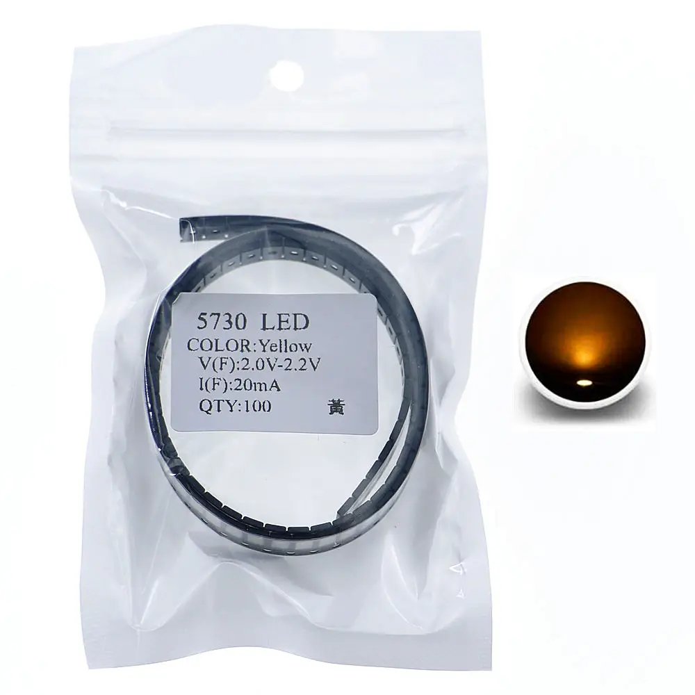 100 шт. SMD 5730 (5630) светодиодный излучающая Диодная лампочка чип теплый холодный